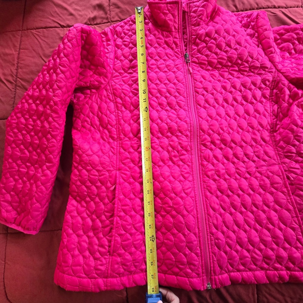 Lands' End 1X Women's Fuschia Pink Zip Up Quilted Coat with Pockets - Picture 5 of 9